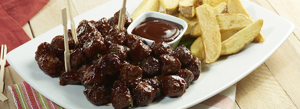 Bolitas glaseadas con bbq