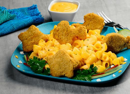 Croquetas de pescado y macarrones con queso